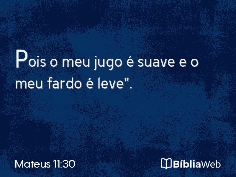 Mateus 11:30 em imagem para compartilhar