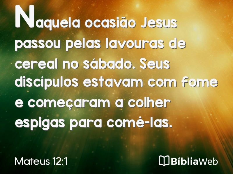 Mateus 12:1 em imagem para compartilhar
