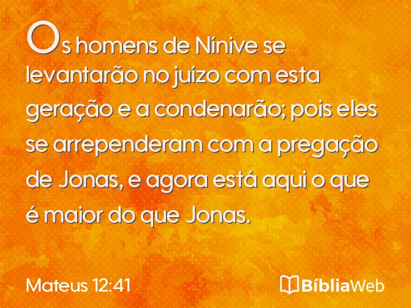 Mateus 12:41 em imagem para compartilhar