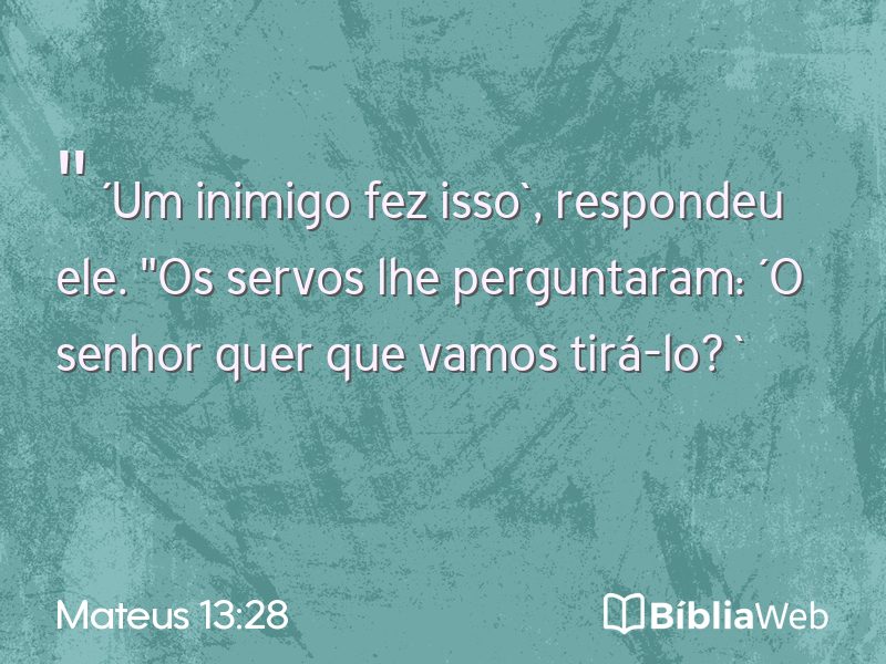 Mateus 13:28 em imagem para compartilhar