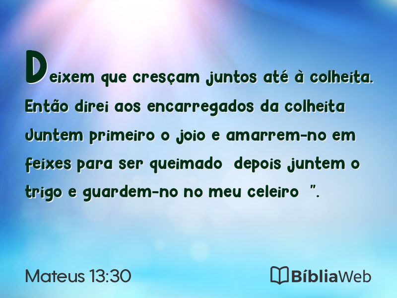 Mateus 13:30 em imagem para compartilhar