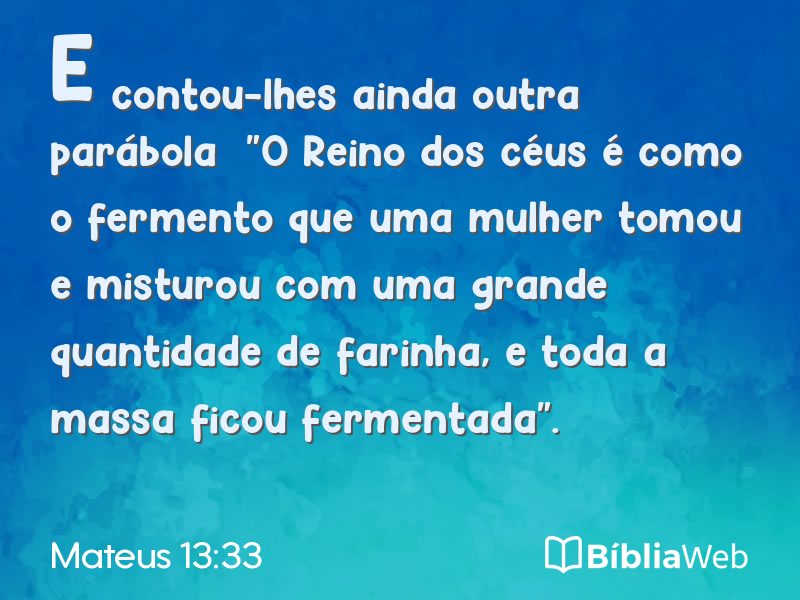 Mateus 13:33 em imagem para compartilhar