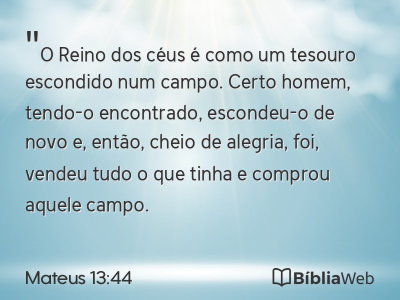 Mateus 13:44 em imagem para compartilhar