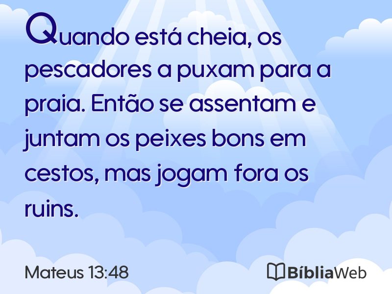 Mateus 13:48 em imagem para compartilhar