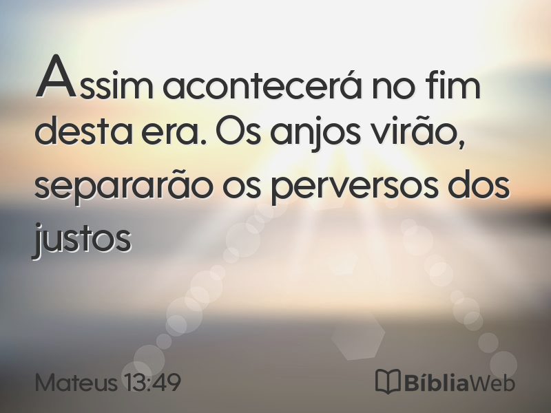 Mateus 13:49 em imagem para compartilhar