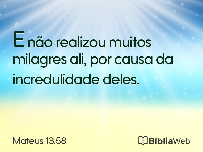Mateus 13:58 em imagem para compartilhar