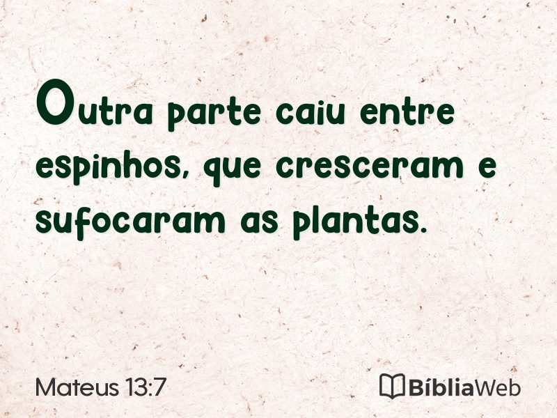 Mateus 13:7 em imagem para compartilhar
