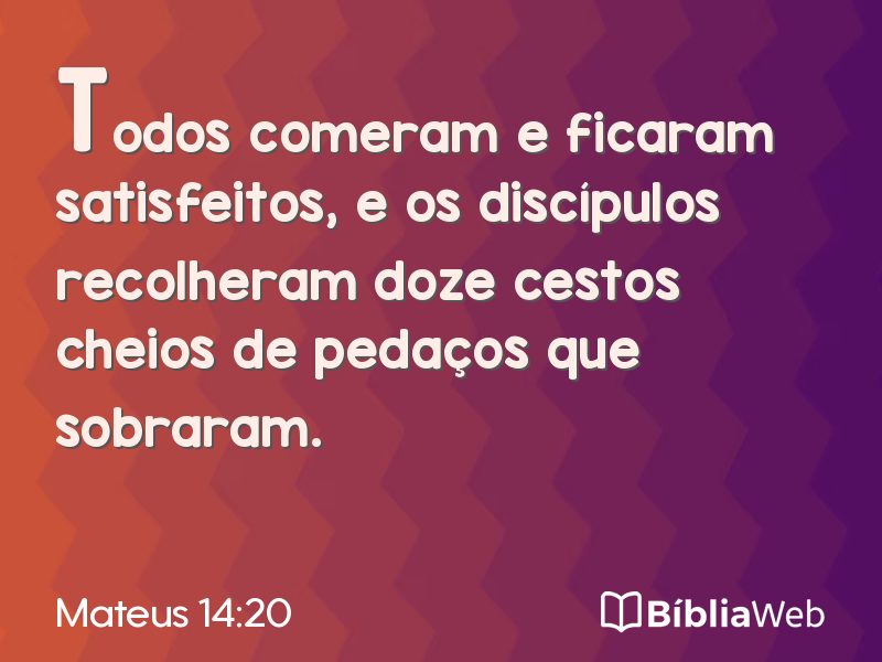 Mateus 14:20 em imagem para compartilhar