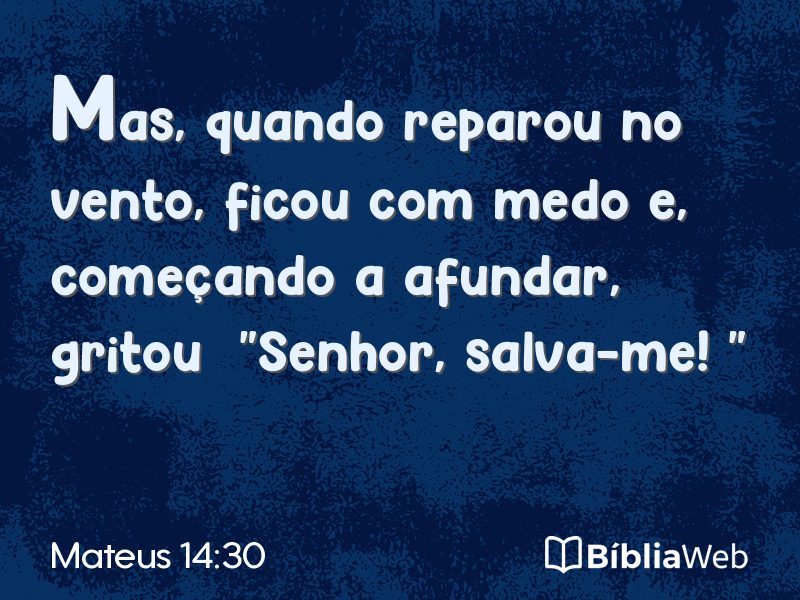 Mateus 14:30 em imagem para compartilhar