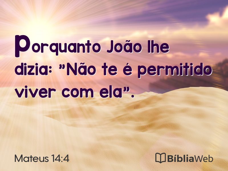 Mateus 14:4 em imagem para compartilhar