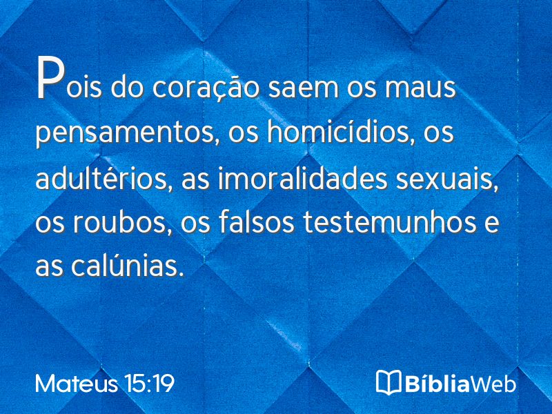 Mateus 15:19 em imagem para compartilhar