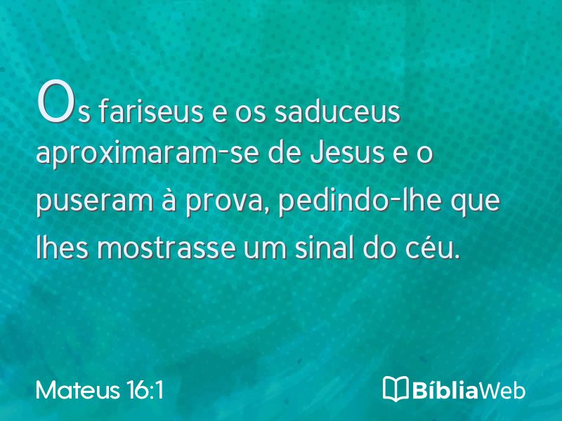 Mateus 16:1 em imagem para compartilhar