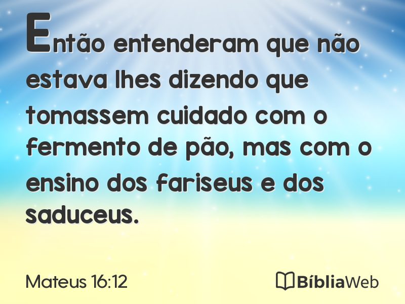 Mateus 16:12 em imagem para compartilhar