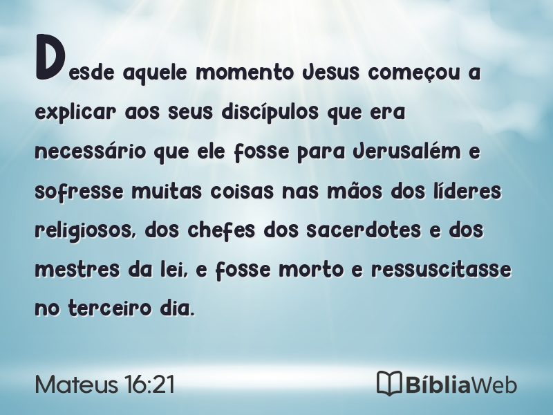 Mateus 16:21 em imagem para compartilhar