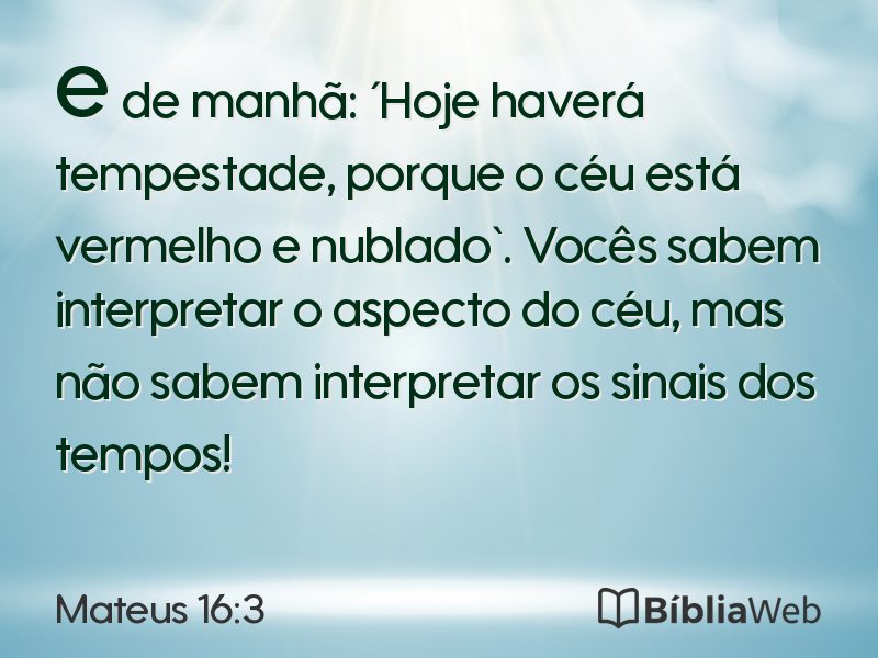 Mateus 16:3 em imagem para compartilhar