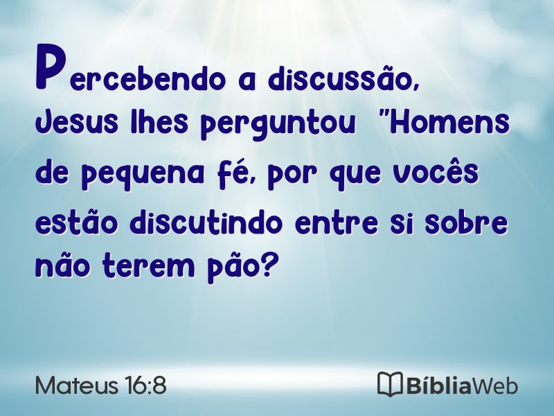 Mateus 16:8 em imagem para compartilhar