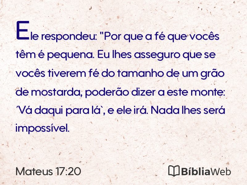 Mateus 17:20 em imagem para compartilhar