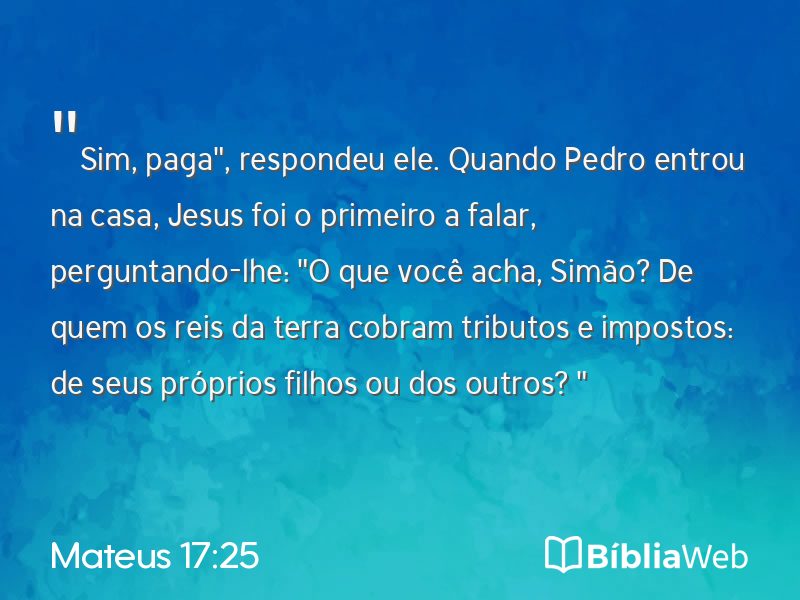 Mateus 17:25 em imagem para compartilhar
