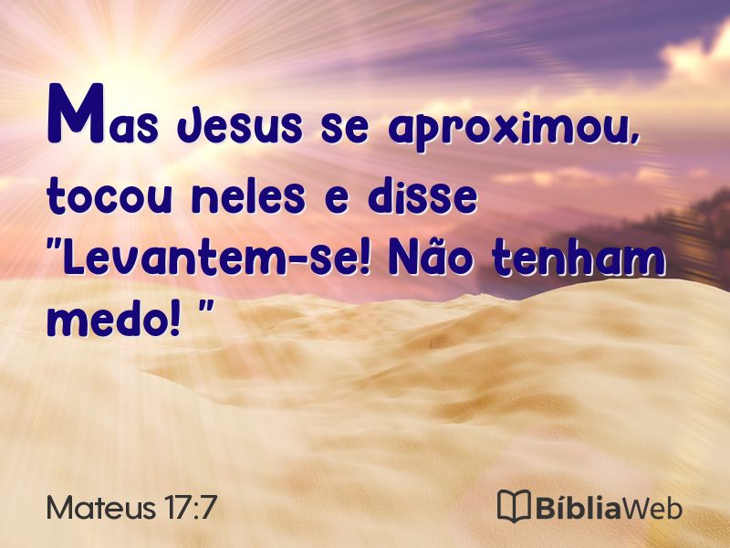Mateus 17:7 em imagem para compartilhar