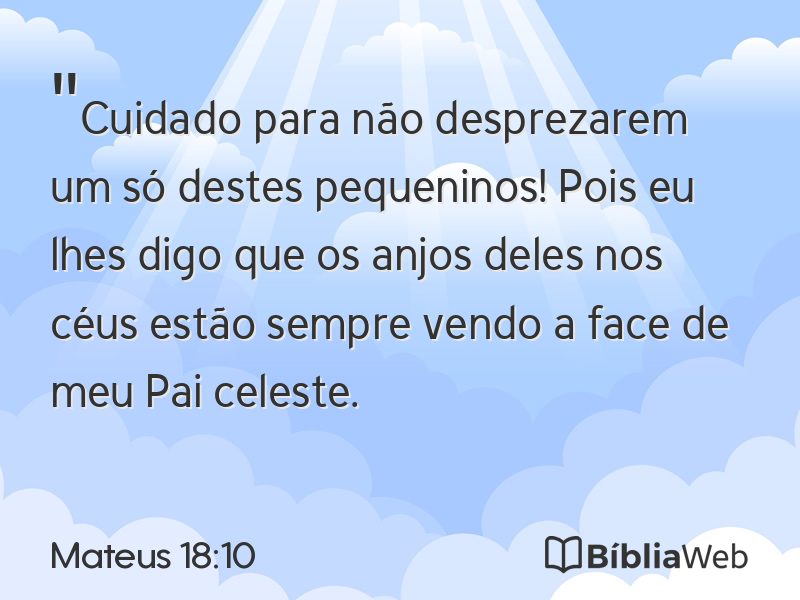 Mateus 18:10 em imagem para compartilhar