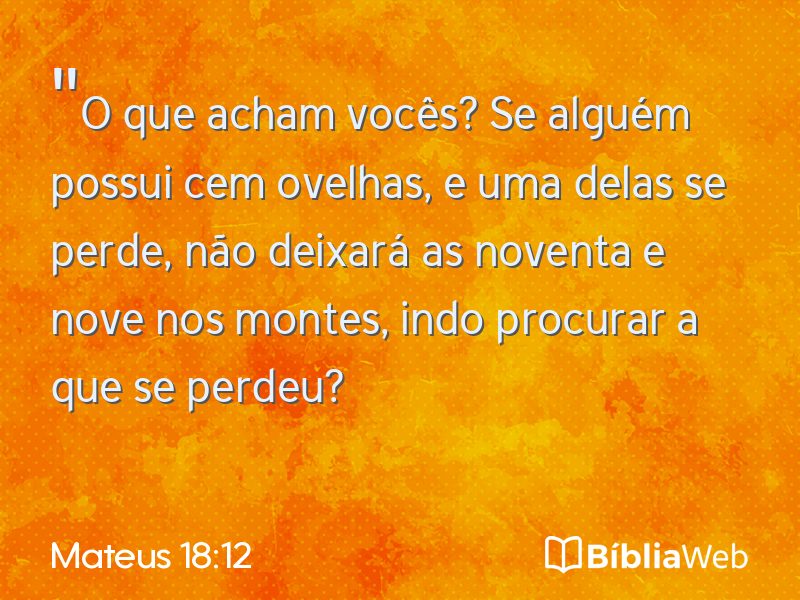 Mateus 18:12 em imagem para compartilhar