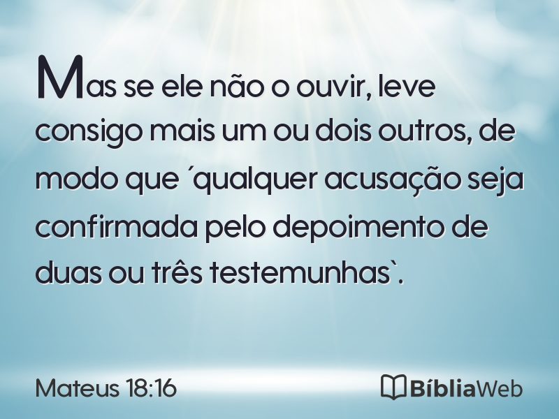 Mateus 18:16 em imagem para compartilhar