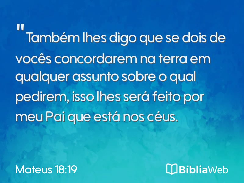 Mateus 18:19 em imagem para compartilhar