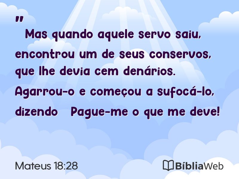 Mateus 18:28 em imagem para compartilhar