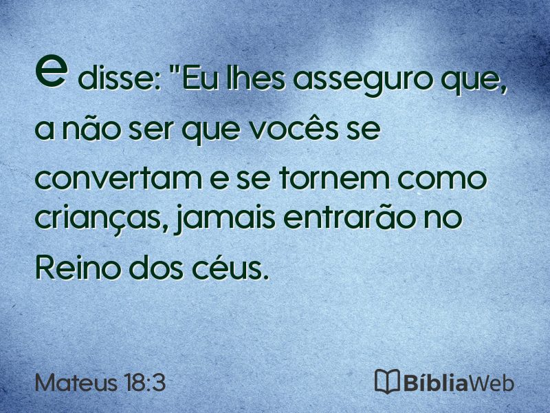 Mateus 18:3 em imagem para compartilhar