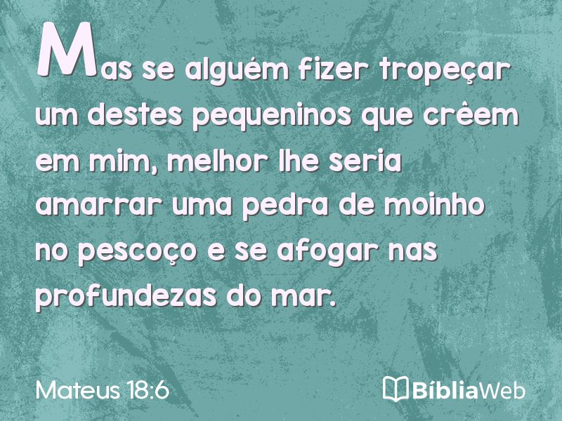 Mateus 18:6 em imagem para compartilhar