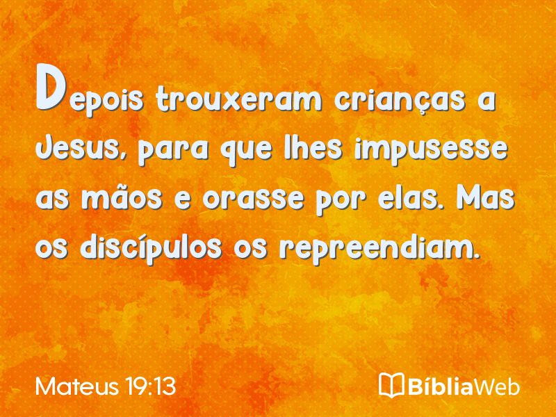 Mateus 19:13 em imagem para compartilhar