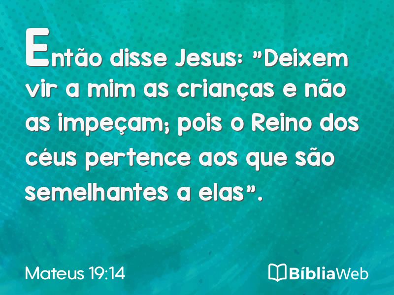 Mateus 19:14 em imagem para compartilhar