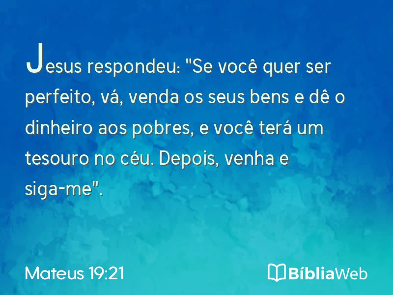 Mateus 19:21 em imagem para compartilhar