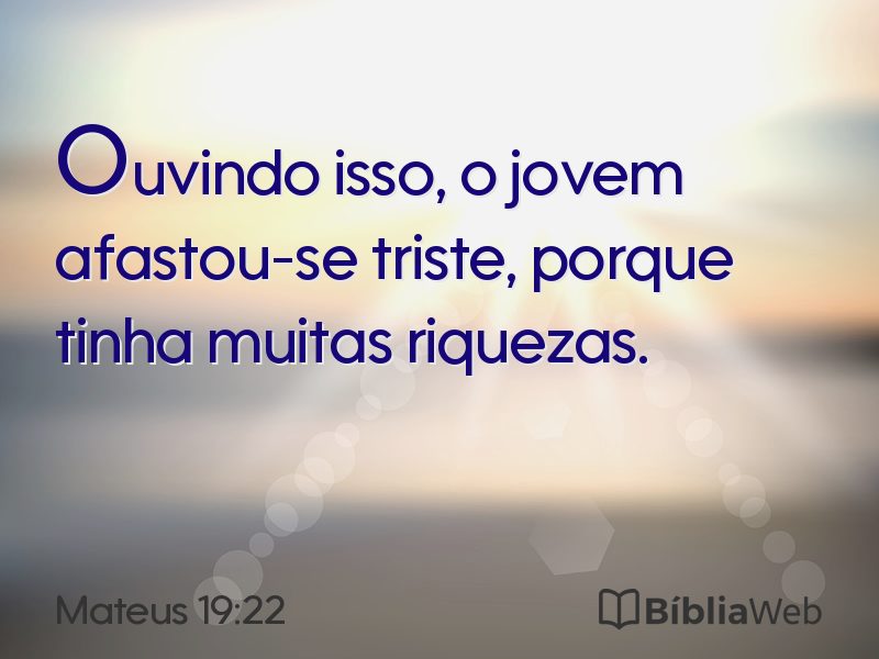 Mateus 19:22 em imagem para compartilhar