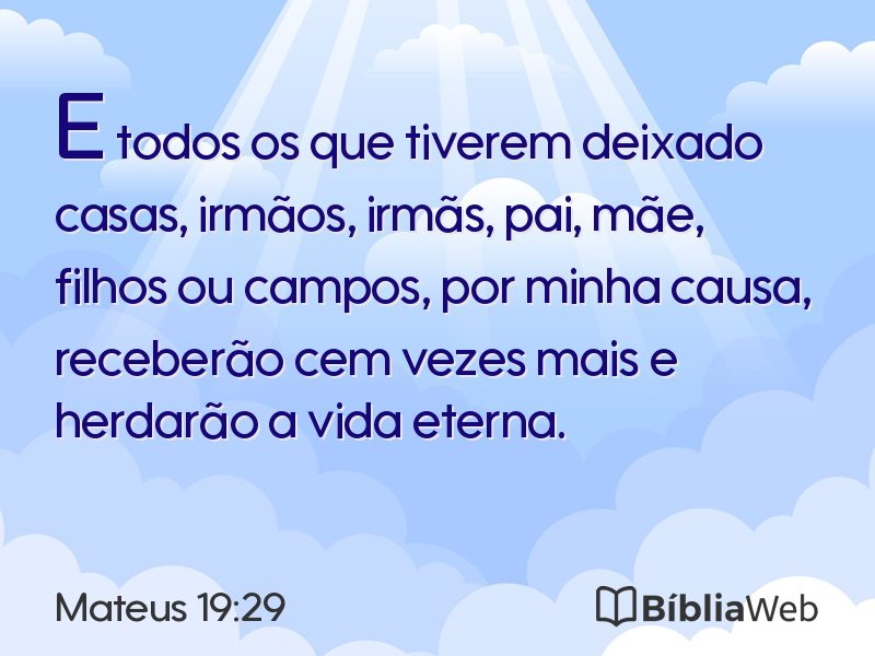 Mateus 19:29 em imagem para compartilhar