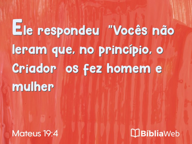 Mateus 19:4 em imagem para compartilhar