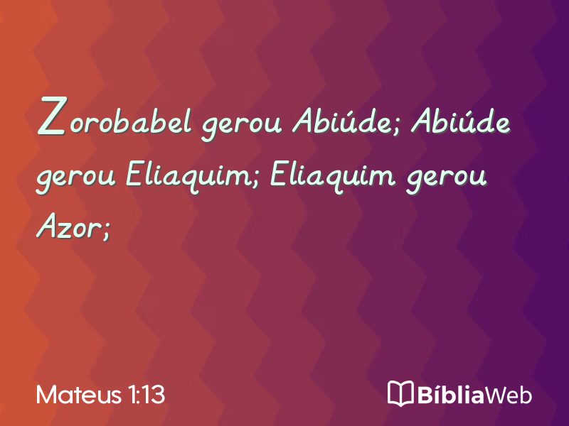 Mateus 1:13 em imagem para compartilhar