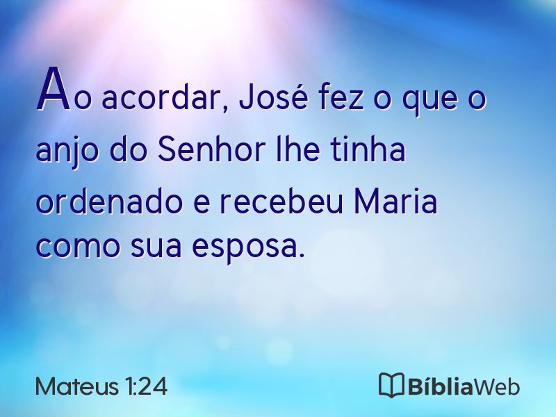 Mateus 1:24 em imagem para compartilhar