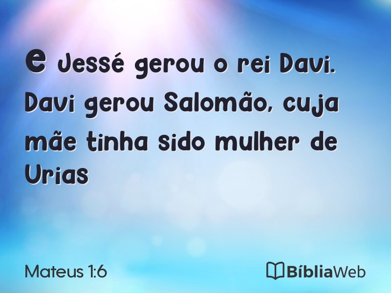 Mateus 1:6 em imagem para compartilhar