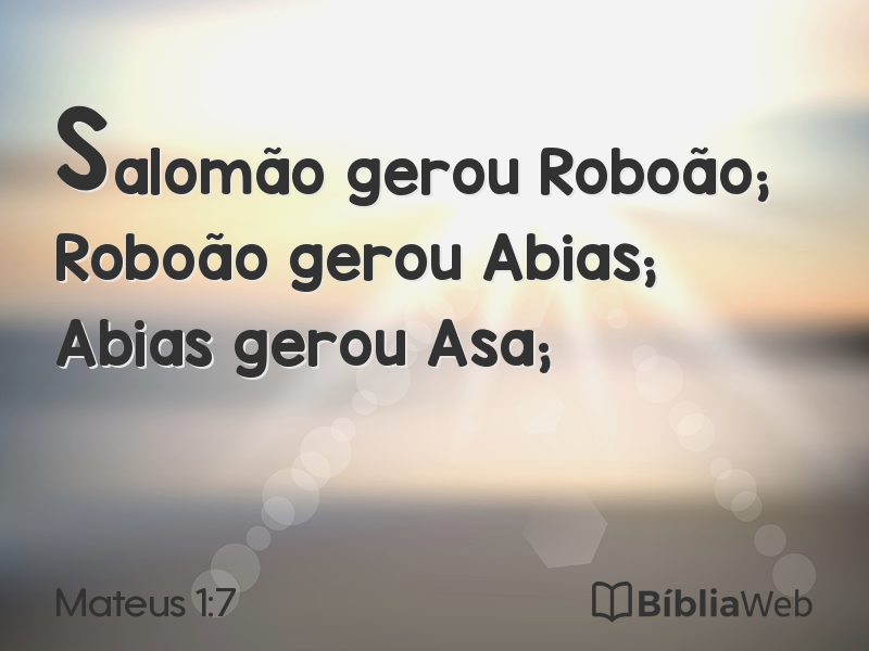 Mateus 1:7 em imagem para compartilhar