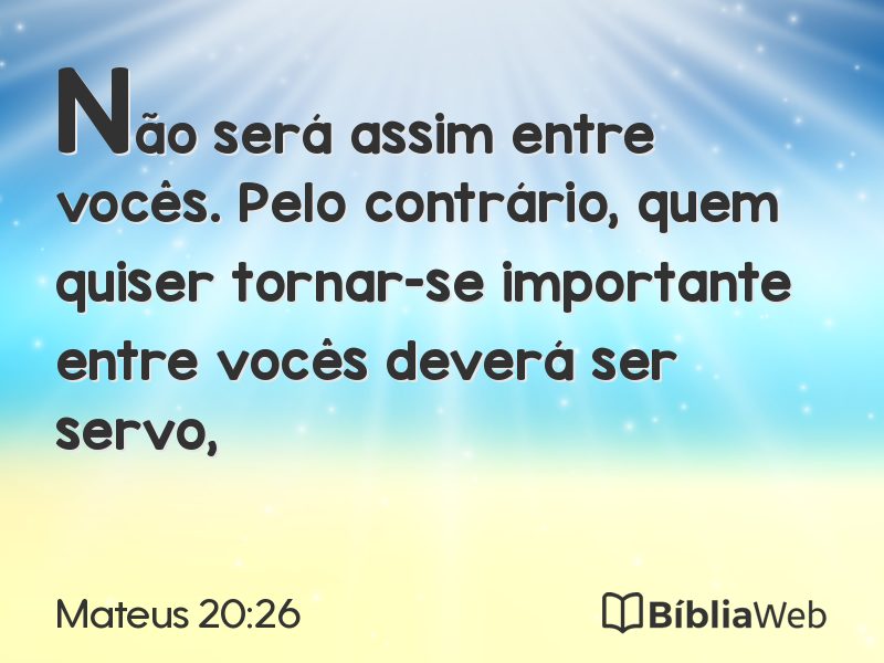Mateus 20:26 em imagem para compartilhar