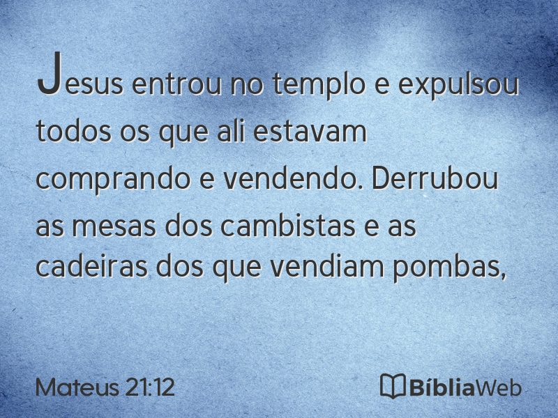 Mateus 21:12 em imagem para compartilhar