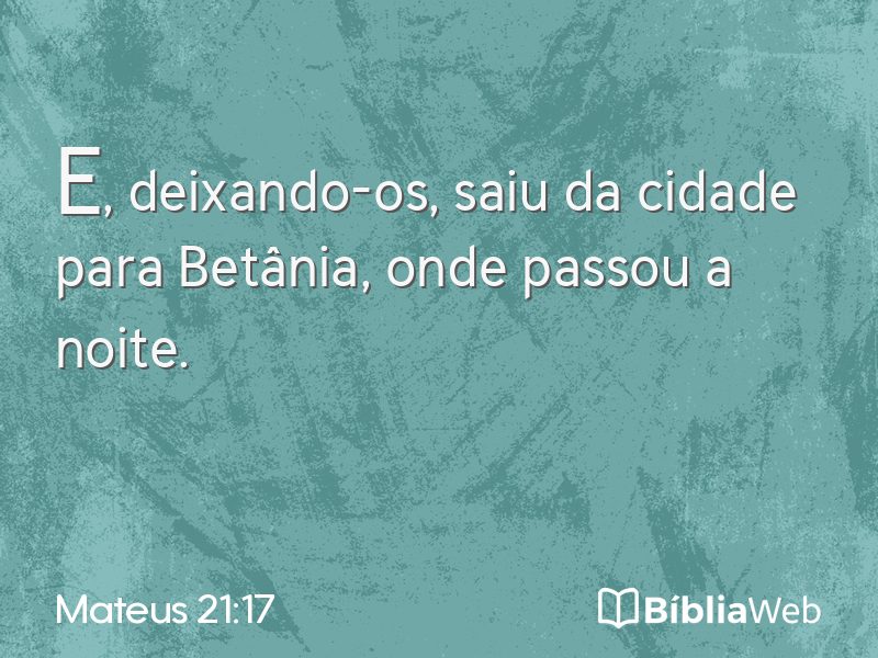 Mateus 21:17 em imagem para compartilhar