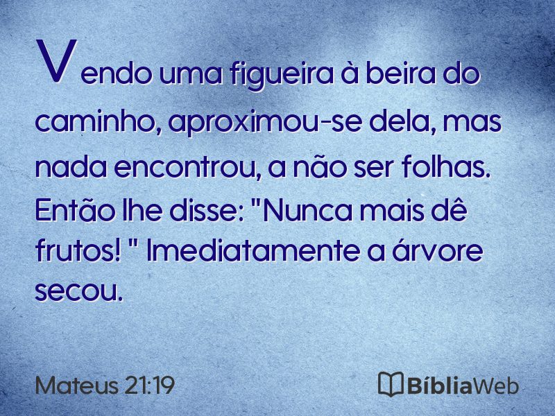 Mateus 21:19 em imagem para compartilhar