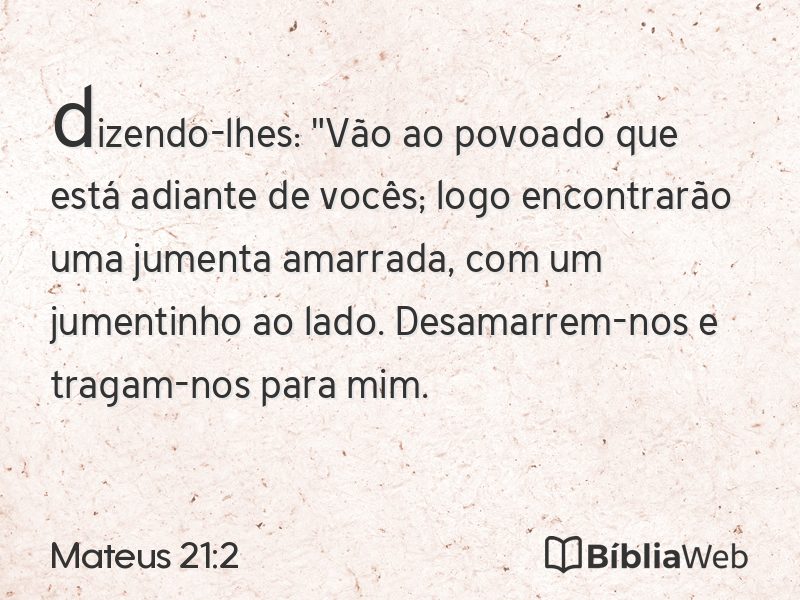 Mateus 21:2 em imagem para compartilhar