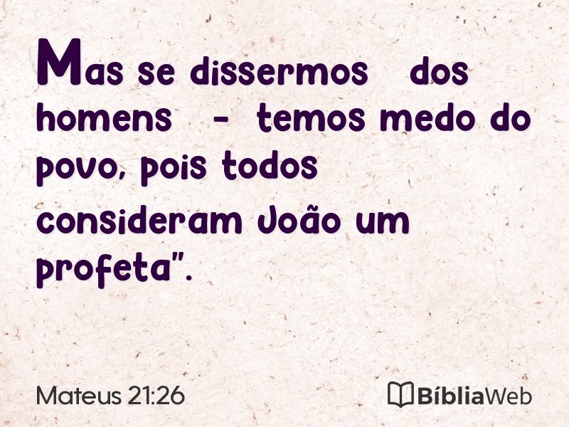 Mateus 21:26 em imagem para compartilhar