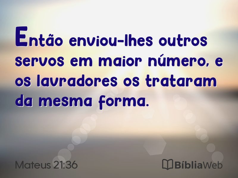 Mateus 21:36 em imagem para compartilhar