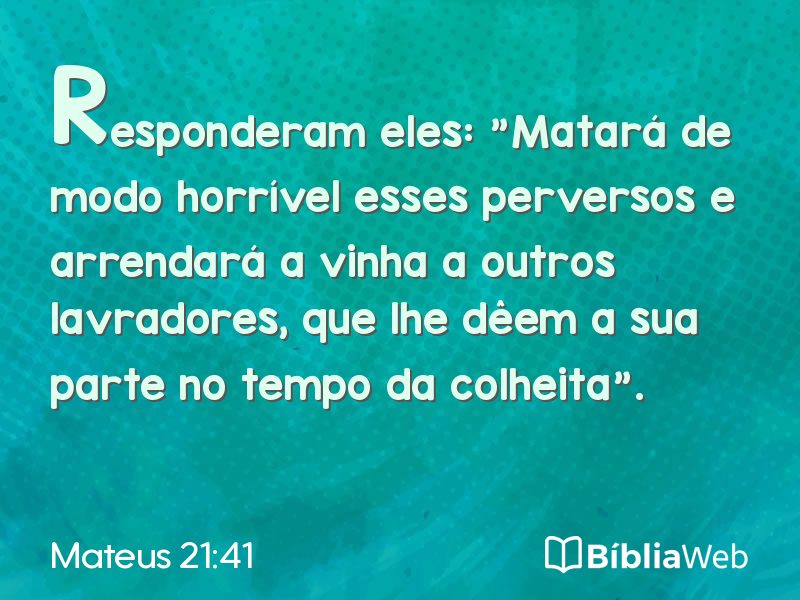 Mateus 21:41 em imagem para compartilhar