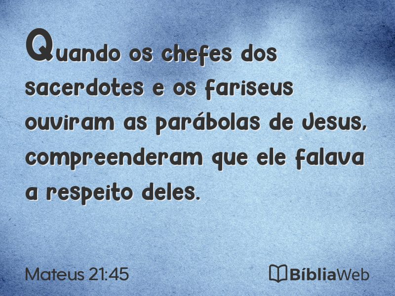 Mateus 21:45 em imagem para compartilhar
