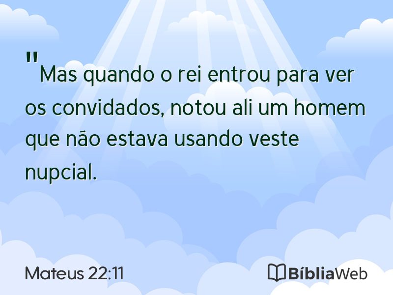Mateus 22:11 em imagem para compartilhar